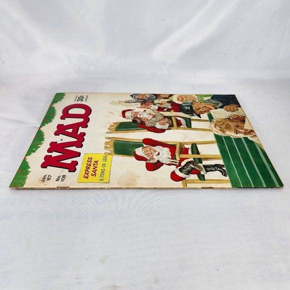 Mad Magazine Issue #108 January 1967 Alfred Express Santa Norman Mingo Cover Art - Picture 3 of 6